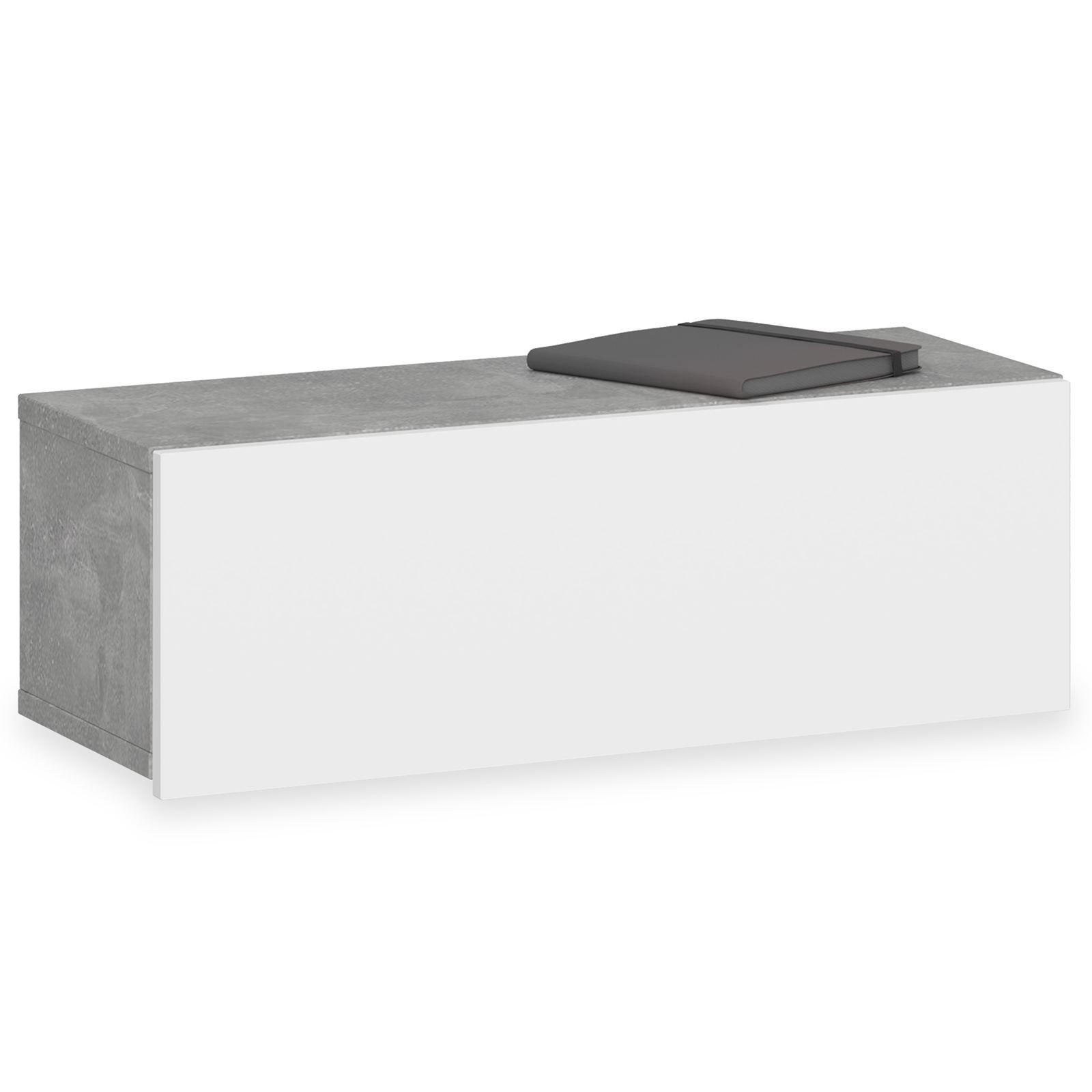 HÄNGENDER NACHTTISCH NANI - Weiß/Grau, Holzwerkstoff (60/21/27cm) - IDIMEX