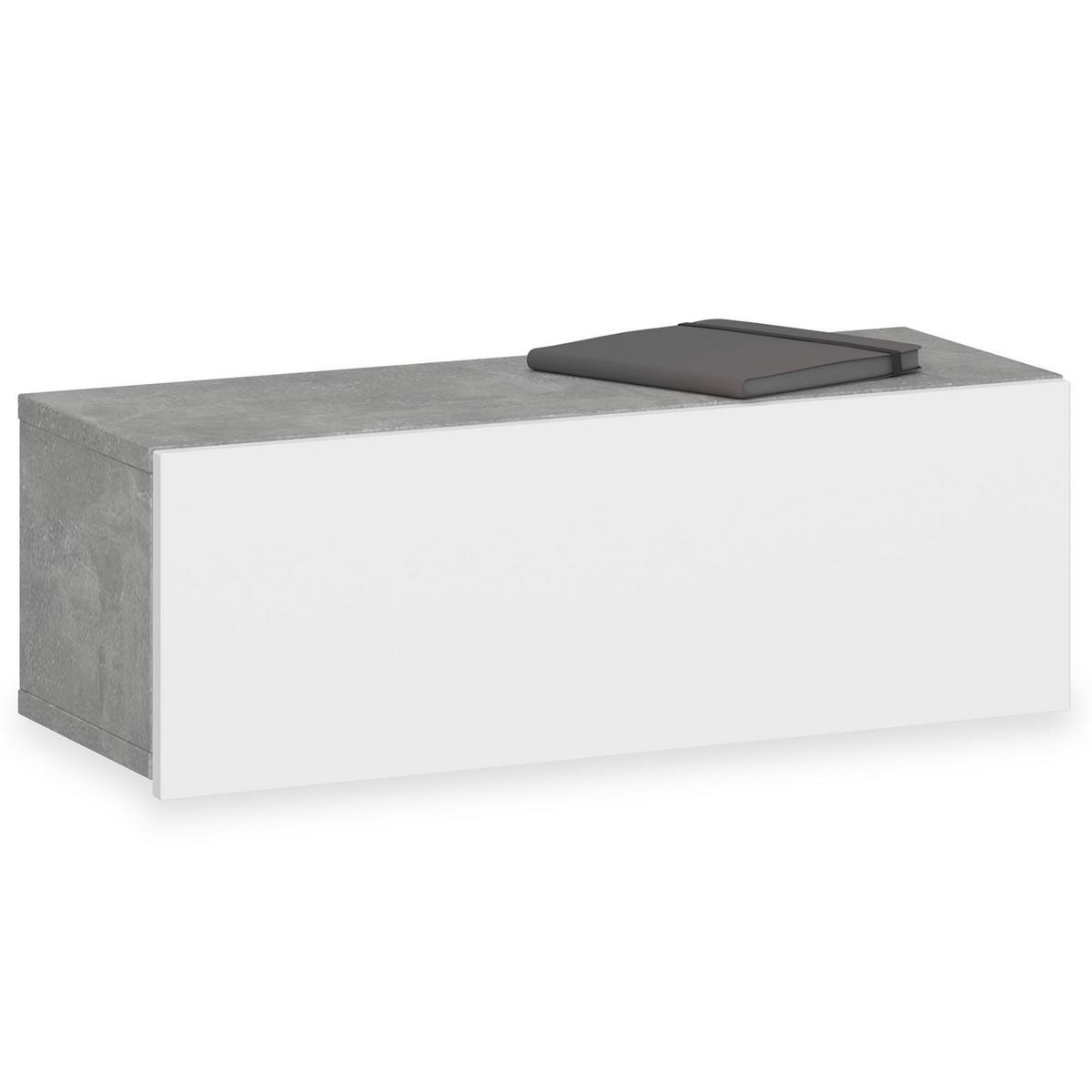 HÄNGENDER NACHTTISCH NANI - Weiß/Grau, Holzwerkstoff (60/21/27cm) - IDIMEX