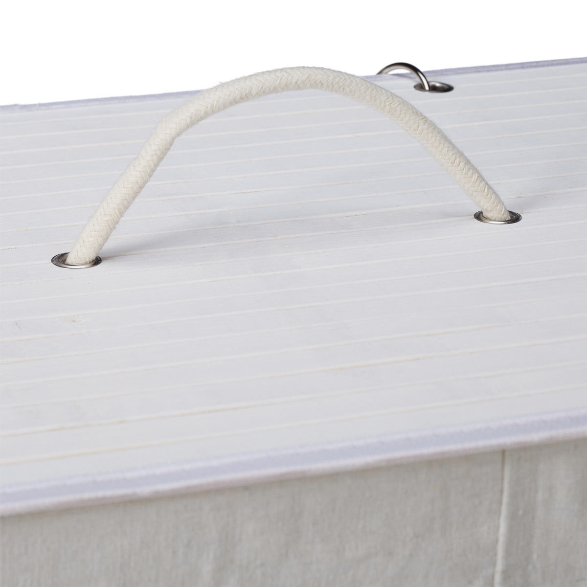 WÄSCHEKORB - Weiß, Holz/Textil (40/60/30cm) - Relaxdays