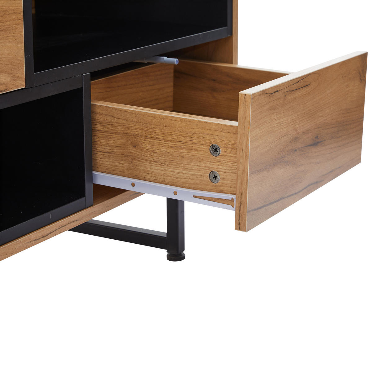 TV-LOWBOARD Leiterfächer Naturholzfarben 173/38/48 cm - Naturfarben, Holz (173/48/38cm) - PANGIVO