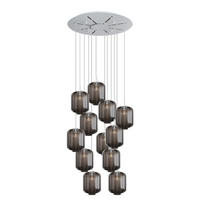 GALERIELEUCHTE Velo 12-flammig Rauch Ø 25cm - Anthrazit/Weiß, Glas (25/25/27cm) - s.luce