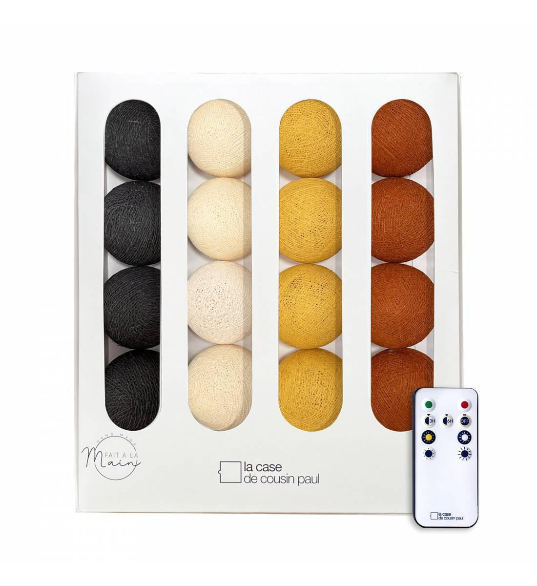 LICHTERKETTE LED Boxen - Jasmin- Anthrazitgrau - Anthrazit, Textil (165cm) - La case du cousin paul