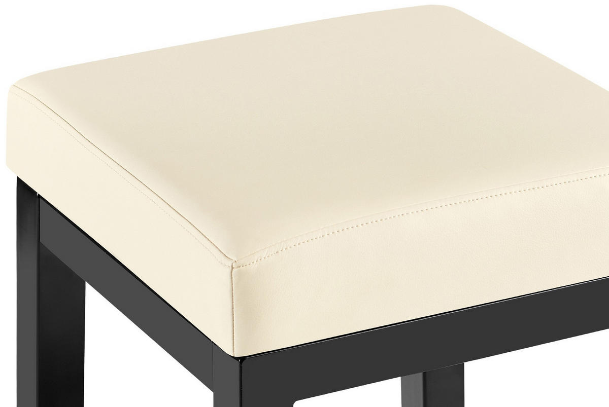 BARHOCKER Lederlook Creme - Creme/Schwarz, Textil/Metall (37/83/37cm) - CLP