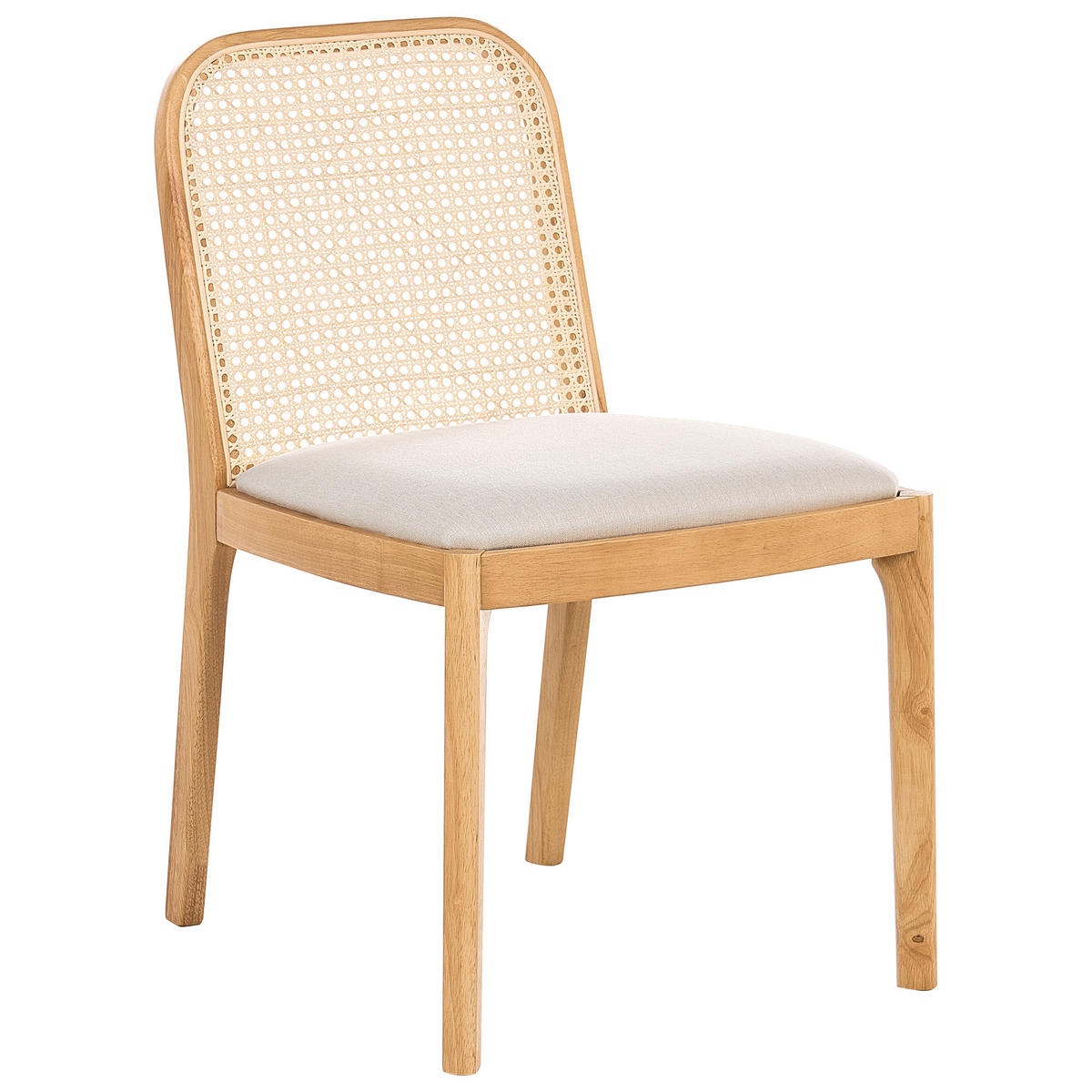 ESSZIMMERSTUHL 2er Set Stoff Hellbraun/Beige Edina - Beige/Braun, Holz/Textil (50/80/54cm) - Beliani