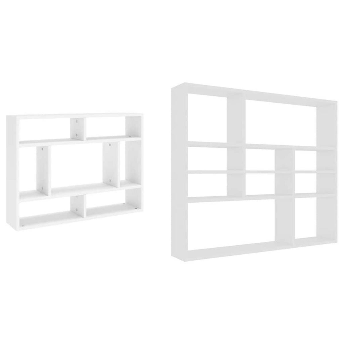 WANDREGAL mit 10 Fächern 90/16/78 cm aus Holzwerkstoff Weiß - Weiß, Holz (90/78/16cm) - vidaXL