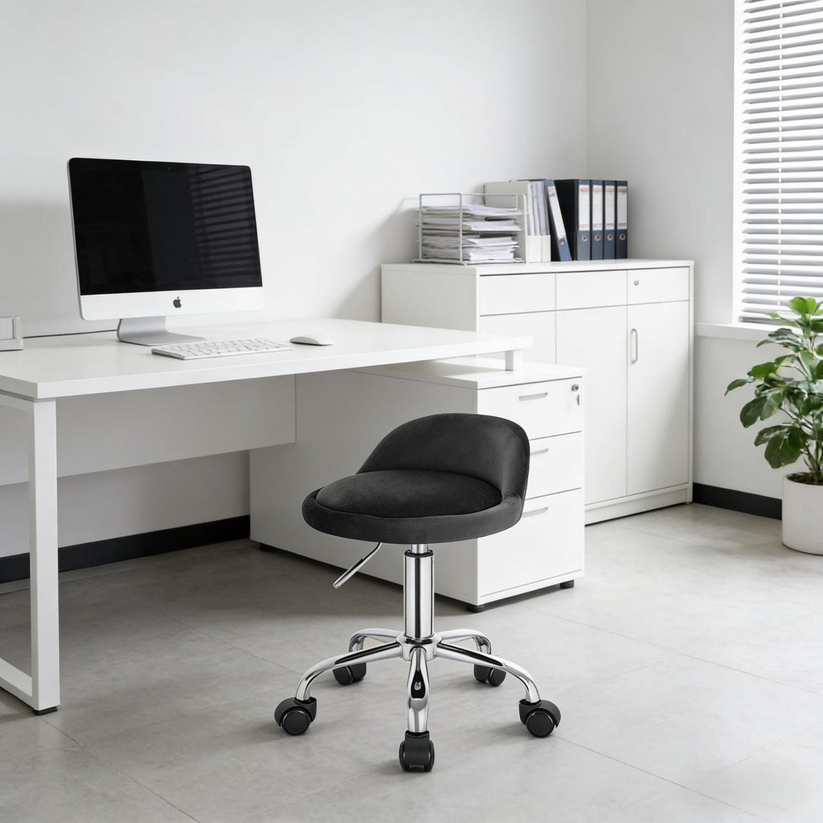 BÜROHOCKER DE-40891 mit niedriger Rückenlehne höhenverstellbar Dunkelgrau - Dunkelgrau, Metall (30/65.5/30cm) - ComfortXL