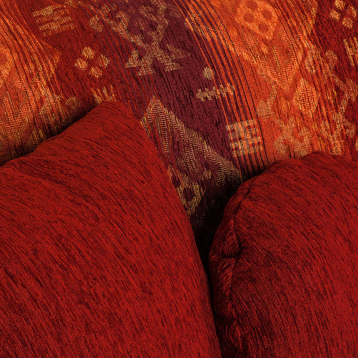 BIGSOFA - Kunstleder / Webstoff, Dunkelbraun / Rot - Dunkelbraun, Kunststoff (250/83/96cm) - home24