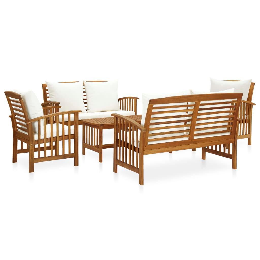 GARTENSET Reitzel 5-teilig - Weiß, Holzwerkstoff - Nettlife