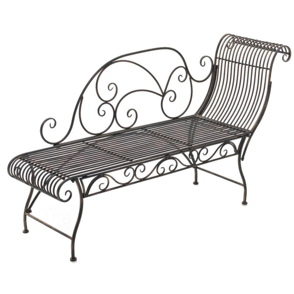 GARTENBANK Sizon Metall Bronze 156x46x78cm Gartenliege - Bronzefarben, Metall (156/78/46cm) - DELUKE