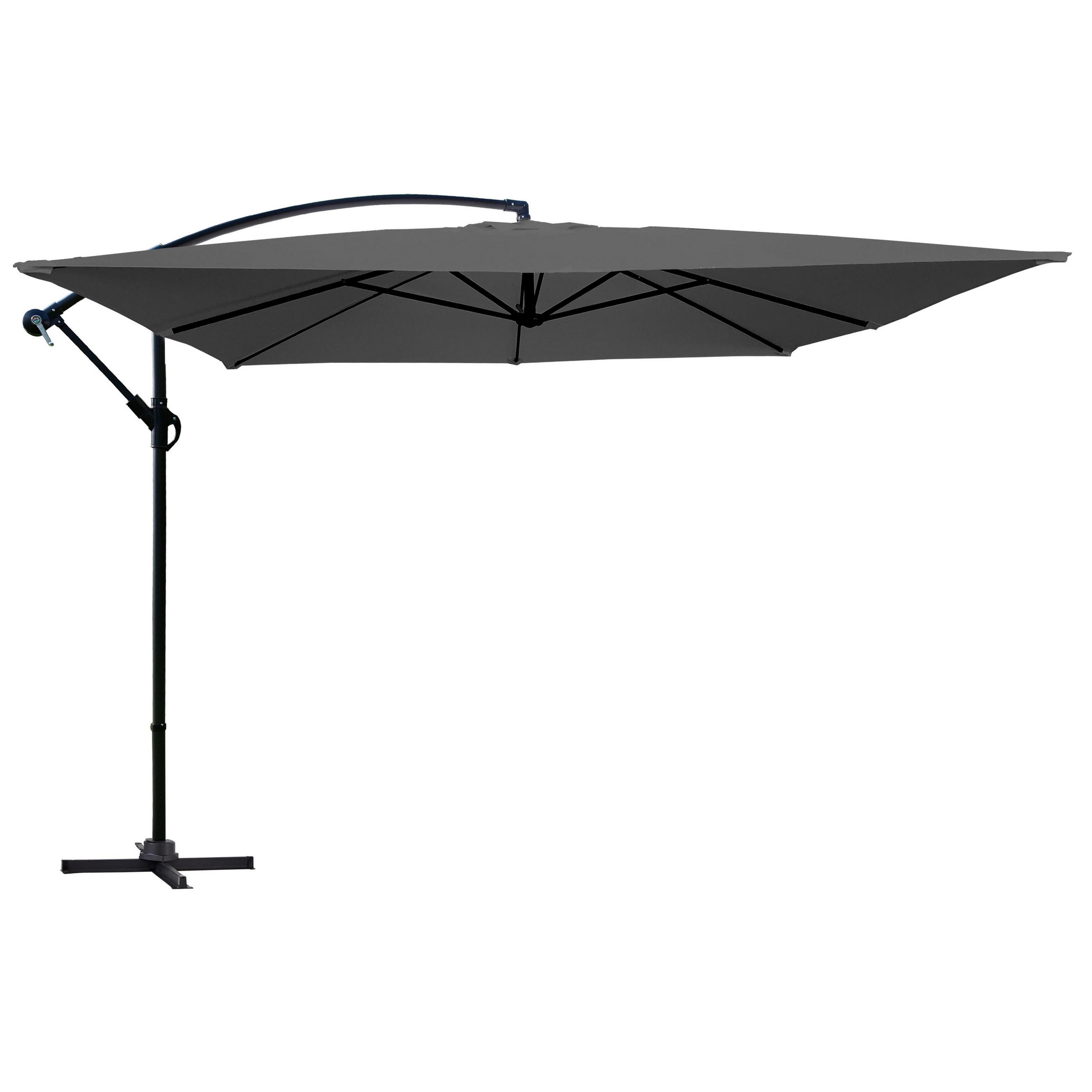 SONNENSCHIRM 3x3m Aluminium, Grau - Grau, Metall (300/300cm) - Oviala