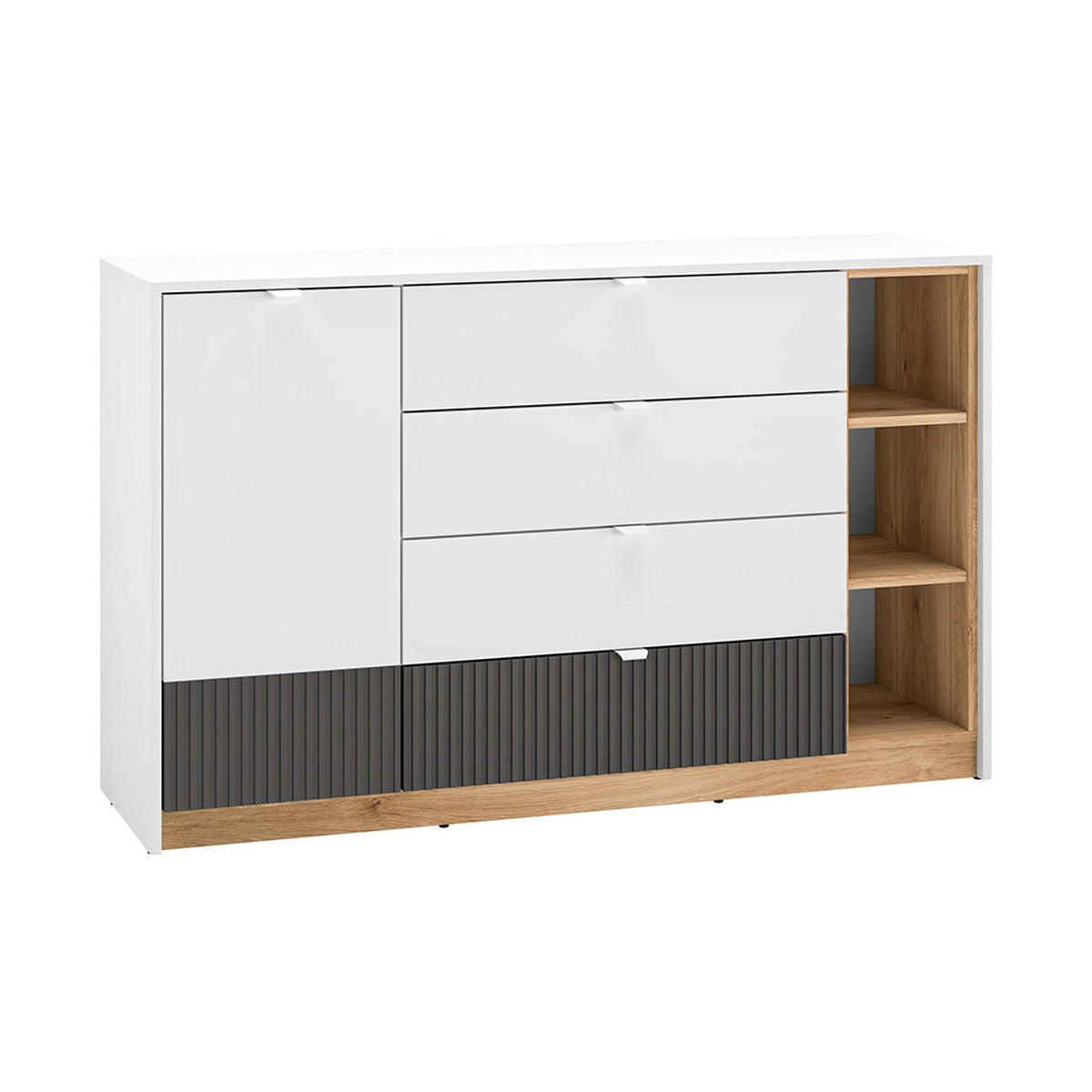 KOMMODE – 138 cm – Torino – Weiß - Weiß, Holzwerkstoff (138/86/40cm) - hi-markt