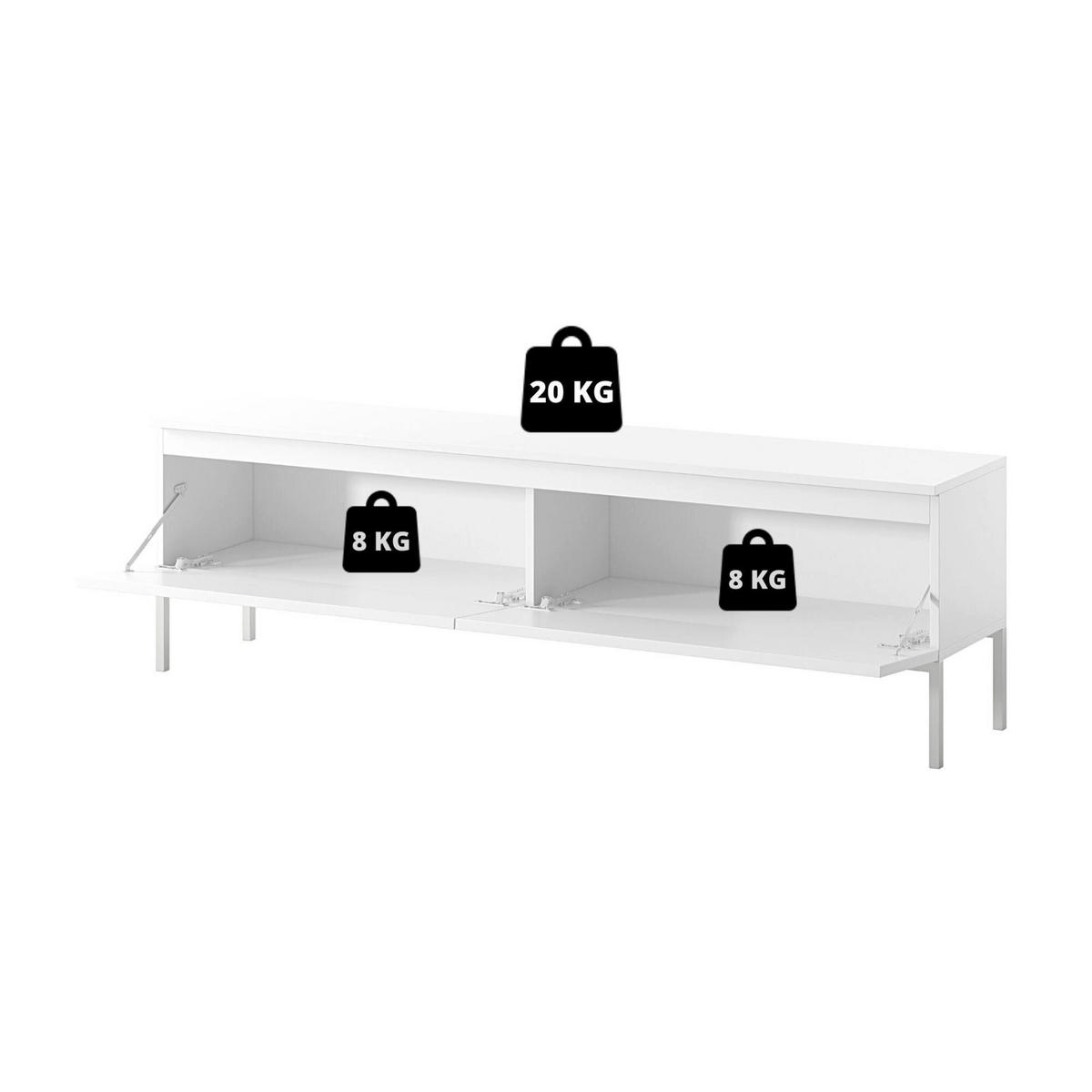 TV-LOWBOARD Bemmi Weiß auf Metallgestell 150/46/32 cm - Goldfarben/Weiß, Holzwerkstoff/Metall (150/46/32cm) - Selsey