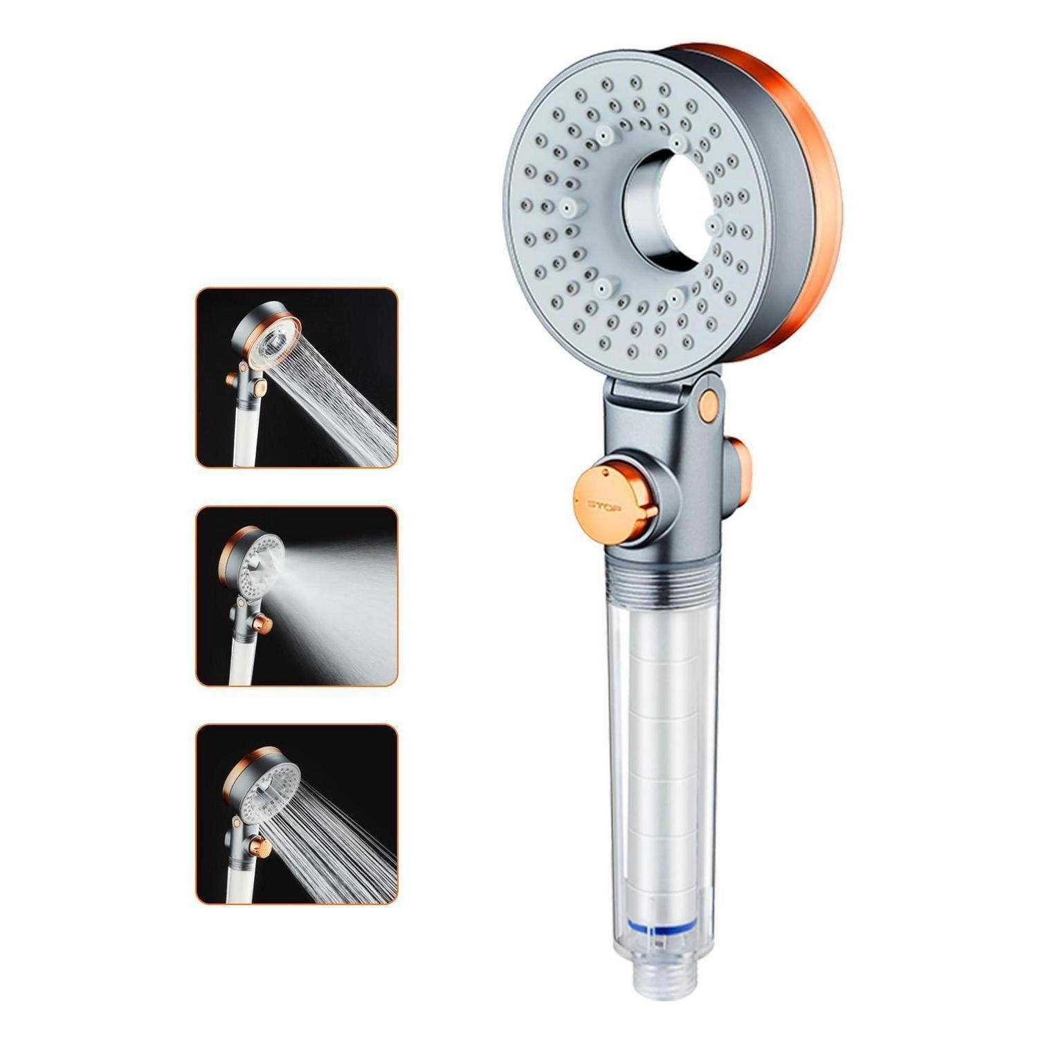 HANDBRAUSE Wassersparend mit 3 Strahlarten und Stoppfunktion - Multicolor, Kunststoff (8/12.7/26cm)