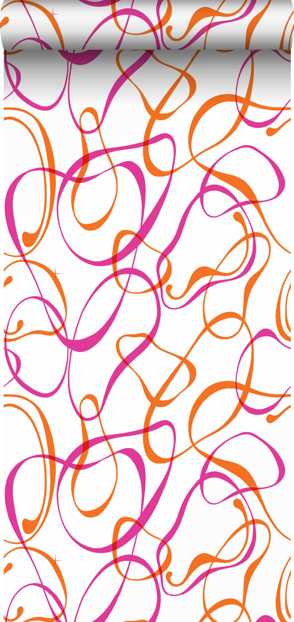 TAPETE grafische Kreise 53 cm x 10.05 m - Orange, Papier (53/1000cm) - Sanders & Sanders