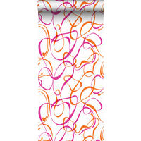 TAPETE grafische Kreise 53 cm x 10.05 m - Orange, Papier (53/1000cm) - Sanders & Sanders