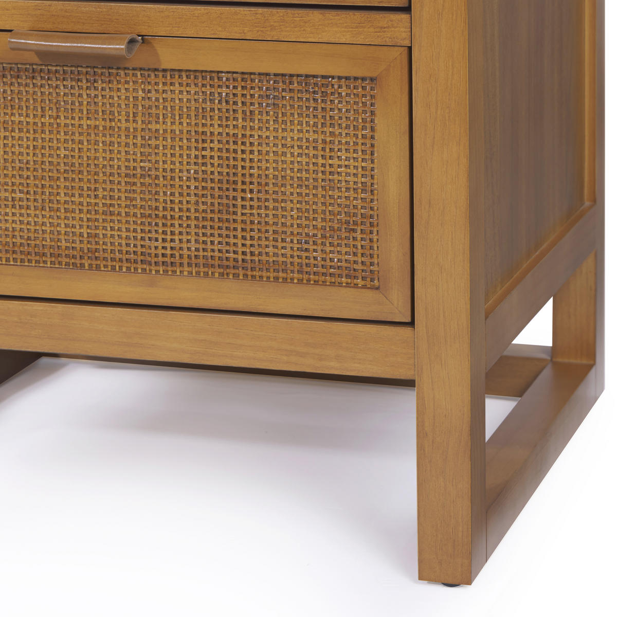 NACHTTISCH, tiefe Rattan Schubladen, 51cm, Braun - Braun, Holz (51/61/41cm) - Teamson Home