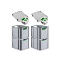 EUROBOX 4x Nextgen Color Mit Auflagedeckel 32x30x40cm Griffe Grün Offen - Grün, Kunststoff (30/32/40cm) - PROREGAL