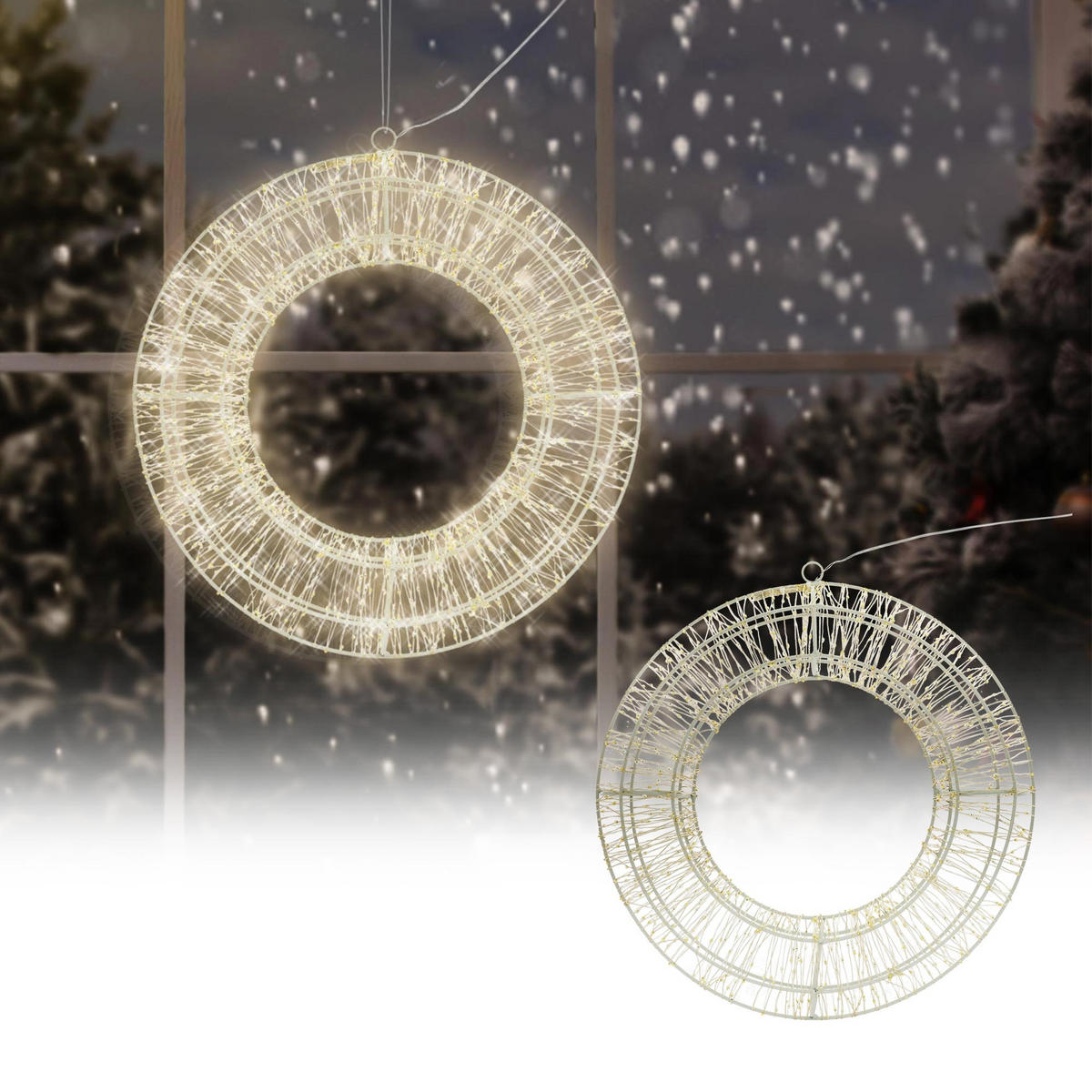 WEIHNACHT Ring - Weiß, Metall (38/38/38cm) - ECD-Germany
