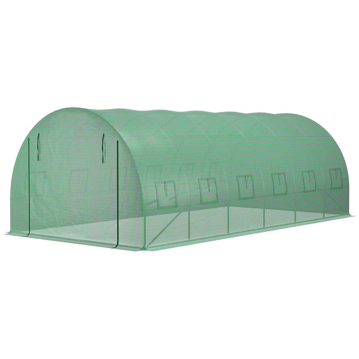ERSATZPLANE DE-11889 für 18 m² Tunnel mit 12 Fenstern & Tür Grün - Grün, Kunststoff (300/200/600cm) - ComfortXL