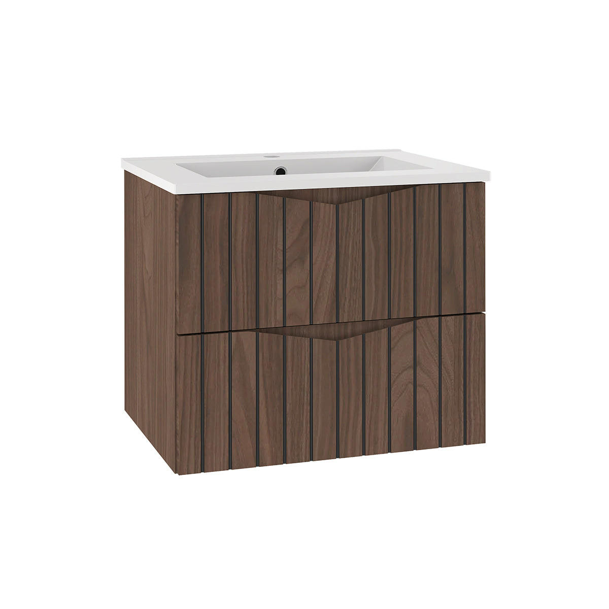 BADMÖBEL 60cm Siena 2er-Set Holz und Schwarz - Schwarz, Holzwerkstoff (60/50/45.8cm) - Petits-meubles
