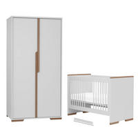 IZBA PRE BÁBÄTKO 2-dielny biela a drevo - biela, kompozitné drevo (125/87/66cm) - Petits-meubles