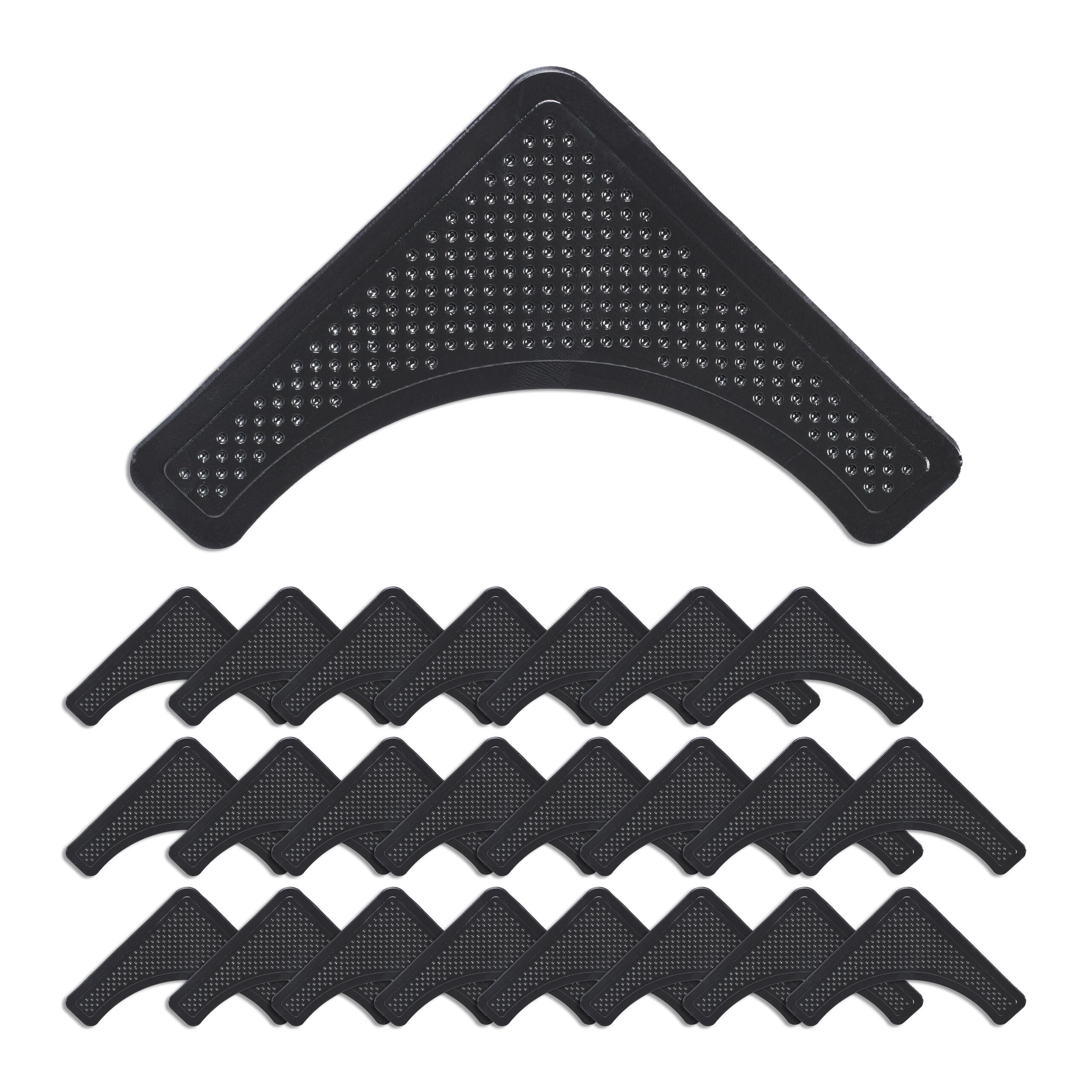 24XPROTIŠMYKOVÉ podložky na koberce - čierna, plast (9.5/9.5cm) - Relaxdays