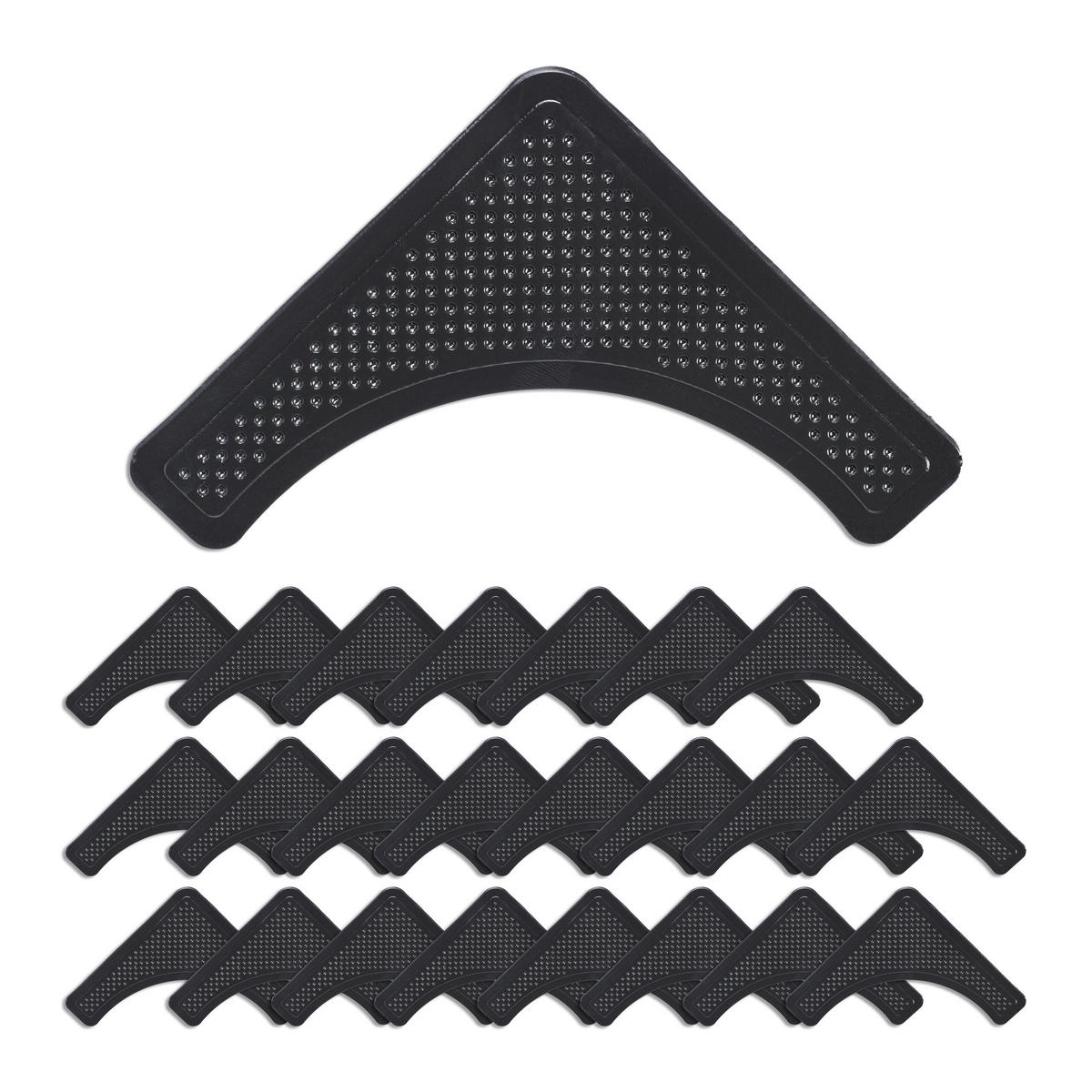 24XPROTIŠMYKOVÉ podložky na koberce - čierna, plast (9.5/9.5cm) - Relaxdays