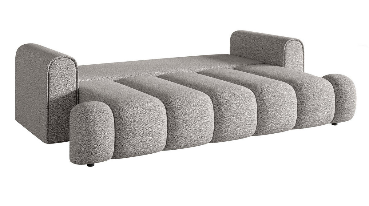 SCHLAFSOFA Dandelino Hellgrau Boucle - Hellgrau/Schwarz, Kunststoff/Textil (250/90/112cm) - Selsey