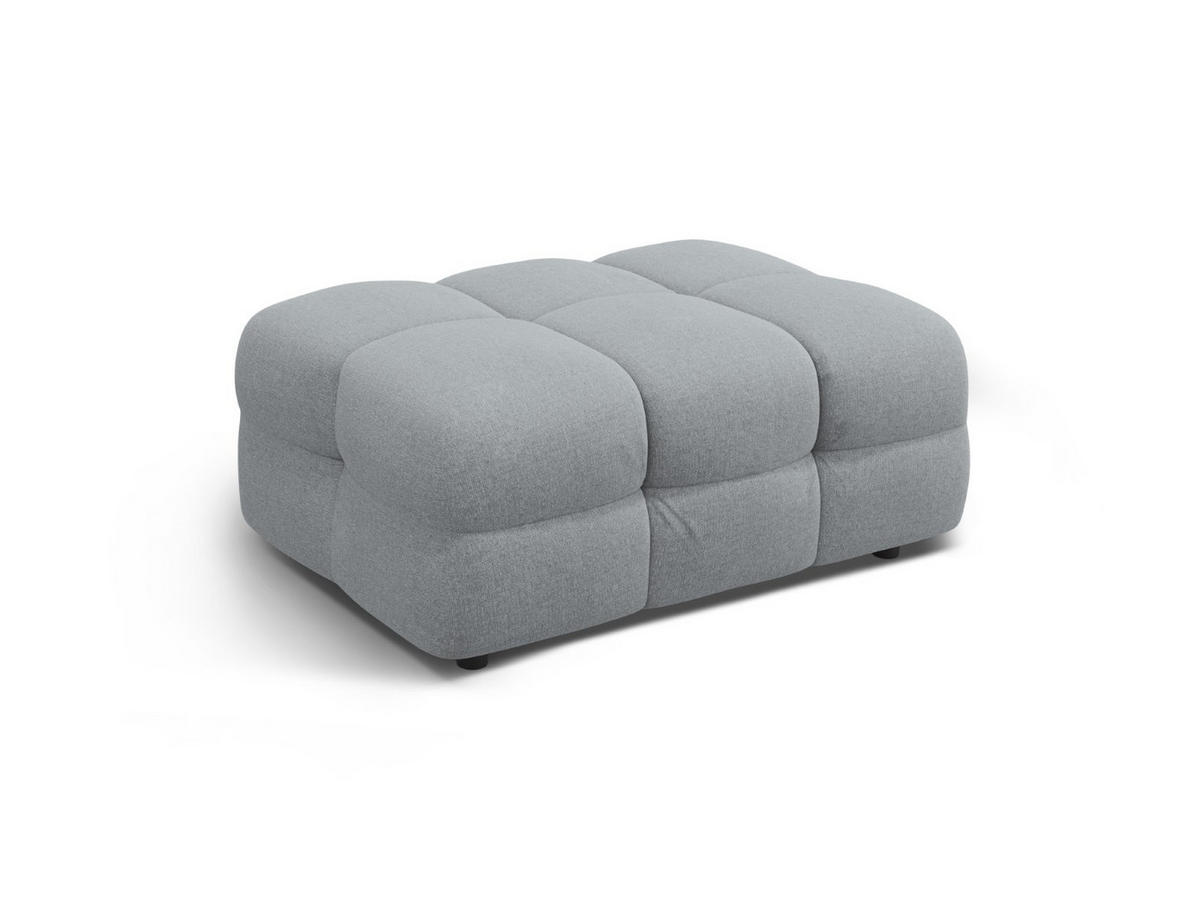 POUF Kendal aus strukturiertem Stoff platin - Platinfarben, Textil (72/45/104cm) - Micadoni