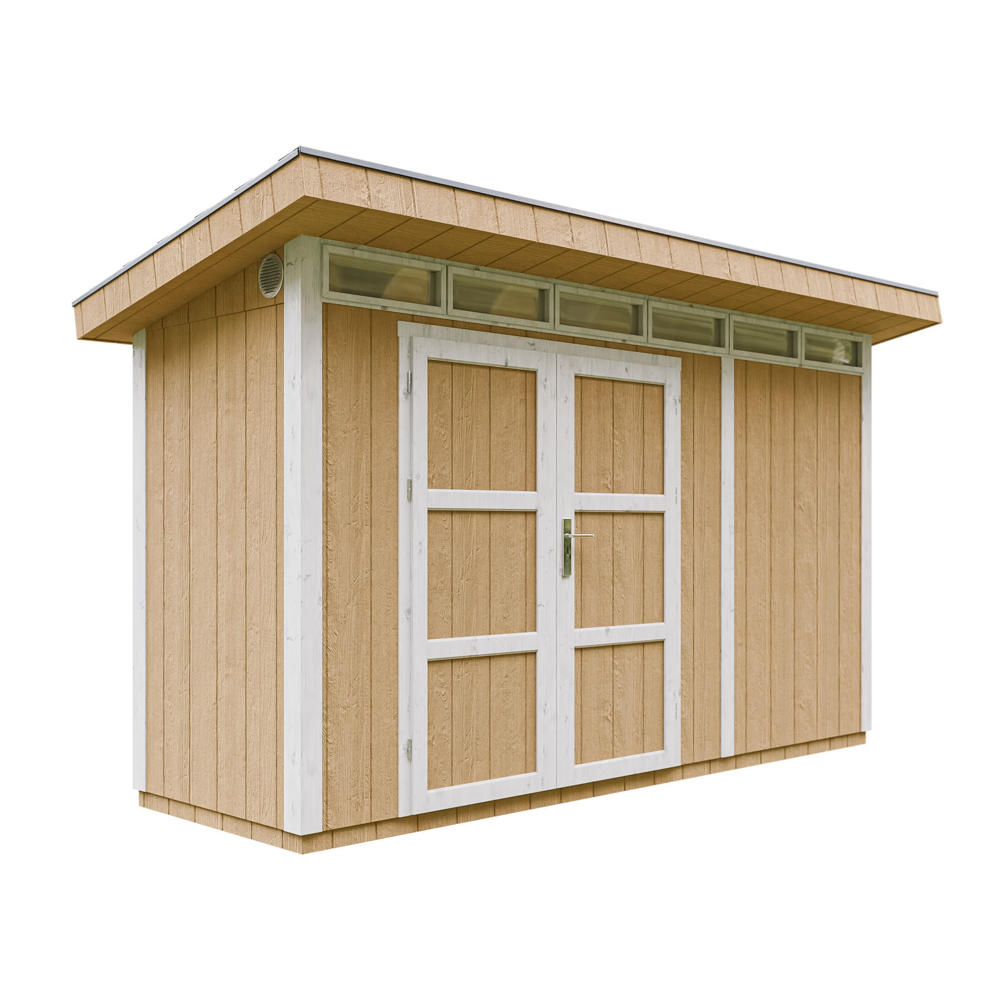 HOLZ-GARTHENHAUS basis LP SmartSide 4,3m² mit B161xL411xH239 cm - M902A - HARVEST HONEY - Beige, Holz (412/239/161cm) - Timbela