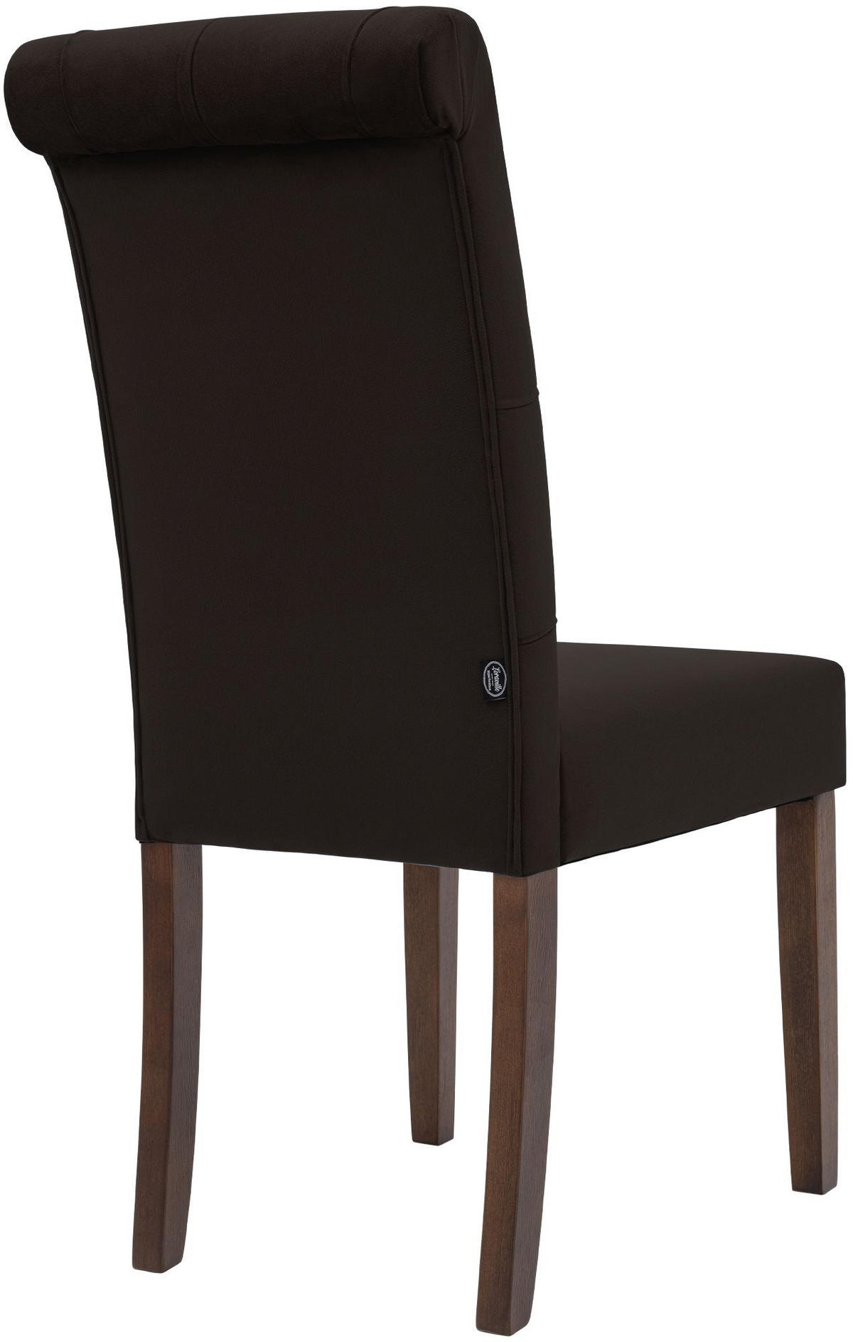 STUHL 2er Set Samt Braun - Walnussfarben/Braun, Holz/Textil (45/98/63cm) - CLP