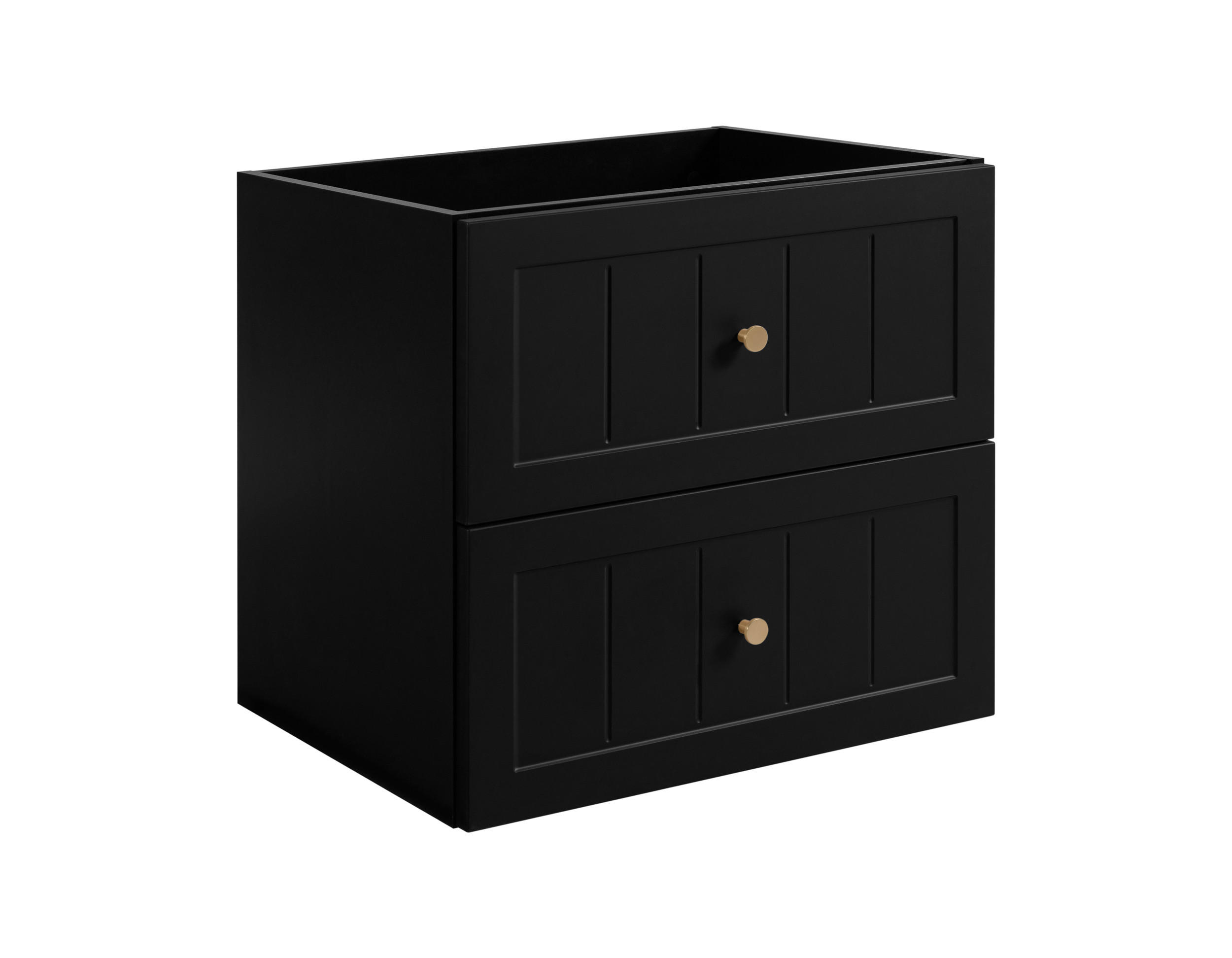 WASCHTISCHUNTERSCHRANK im klassischen Stil, schwarz, 60 x 57 x 46 cm - Goldfarben/Schwarz, Holzwerkstoff (60/57/46cm) - 3XE LIVING