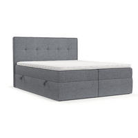 BOXBETT Mireo 200/200 cm Grau im Neve Stoff - Schwarz/Grau, Holz/Holzwerkstoff (200/200cm) - AltaBeds