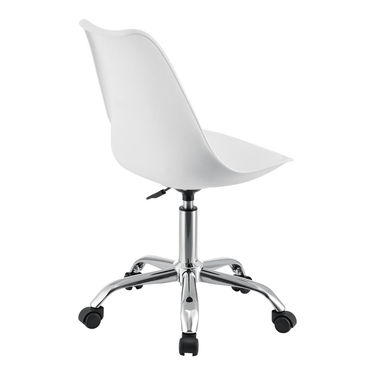 DREHSTUHL Atherton - Chromfarben/Weiß, Kunststoff/Textil (48/93/55cm) - [en.casa]