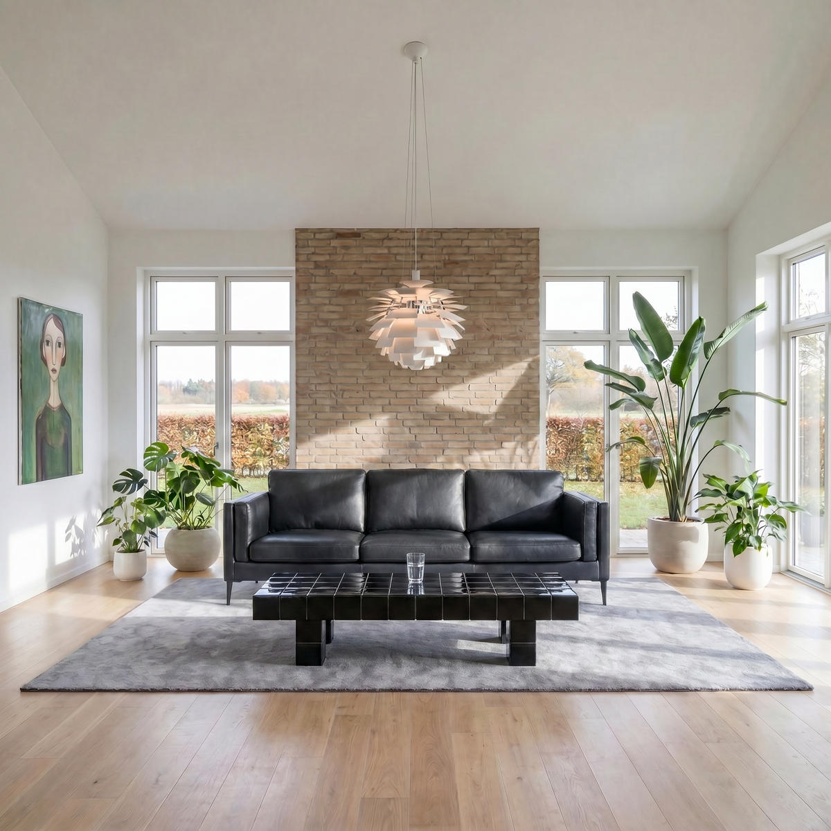 DREISITZER-SOFA Echtleder Schwarz - Schwarz, Leder/Metall (220/83/88cm) - Furnhouse