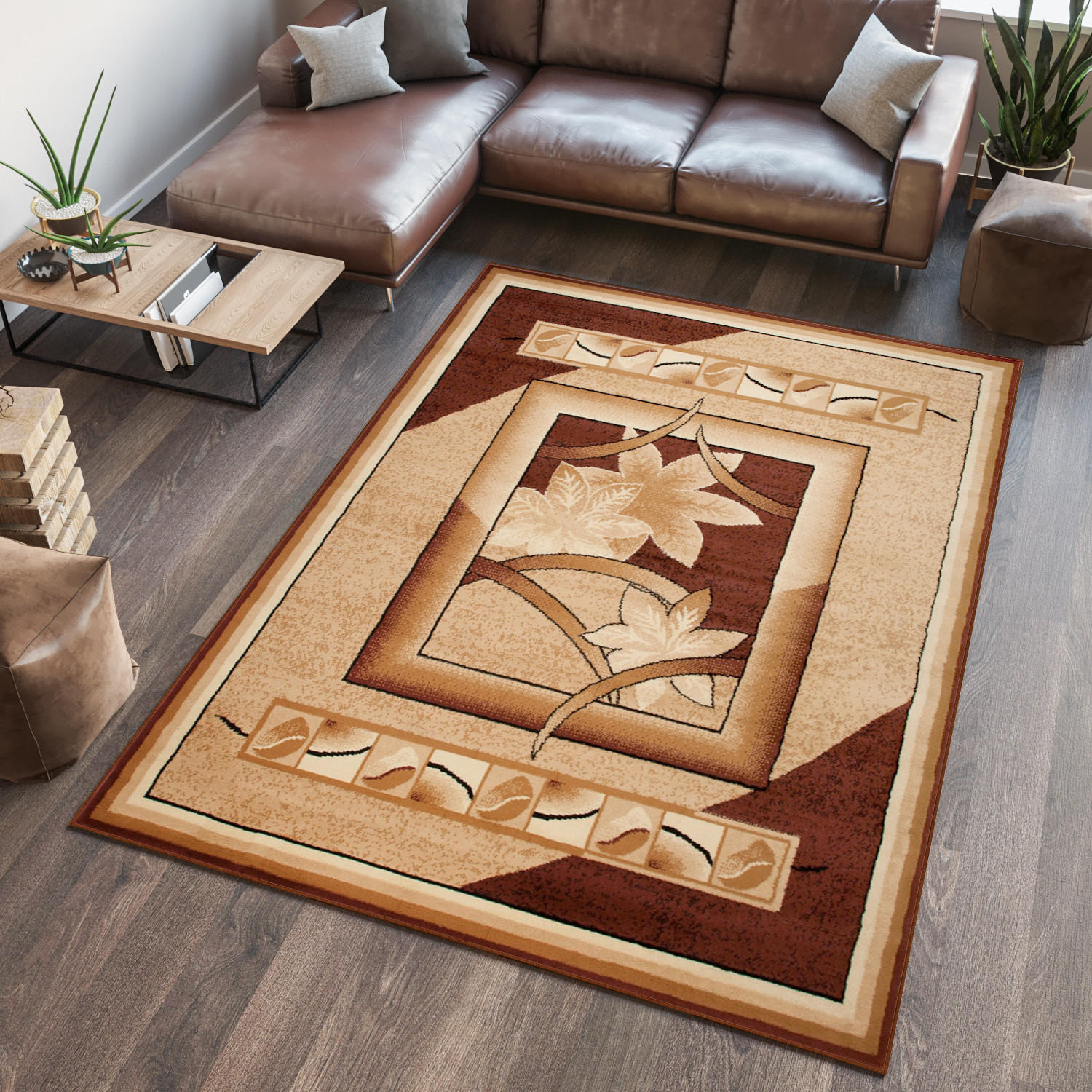TEPPICH ATLAS Beige Dunkelbraun 140/200 cm - Beige/Dunkelbraun, Textil (140/200cm) - Tapiso