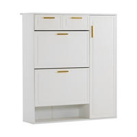 SCHUHSCHRANK mit verstellbaren Regalen und Schubladen, Weiß - Weiß, Holzwerkstoff (24/107/95cm) - Urban Meuble