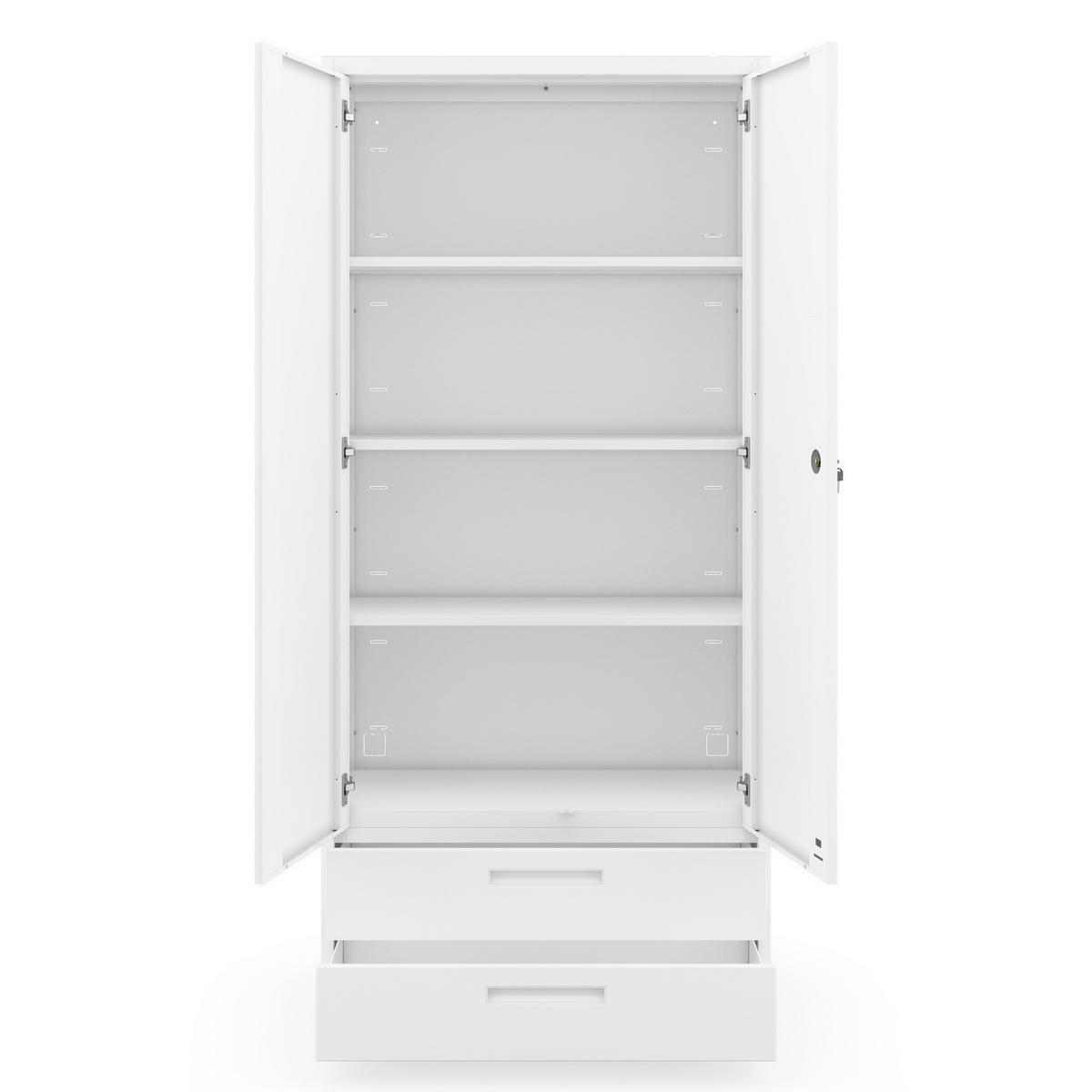 METALLSCHRANK Megan - Weiß, Metall (90/195/40cm)