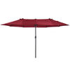 SONNENSCHIRM, Gartenschirm, Marktschirm, Doppelsonnenschirm, Terrassenschirm, Weinrot, Oval - Weinrot, Metall (270/460cm) - Outsunny