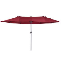SONNENSCHIRM, Gartenschirm, Marktschirm, Doppelsonnenschirm, Terrassenschirm, Weinrot, Oval - Weinrot, Metall (270/460cm) - Outsunny