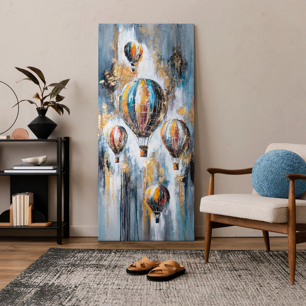 GEMÄLDE Strahlen des Fluges auf Keilrahmen 115x50 cm - Multicolor, Holz (115/50cm) - YS-art gallery