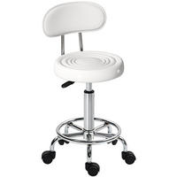 RULLPALL i polyester och stål, vit - Vit/Silverfärgad, Plast/Metall (32/86/40cm) - HOMCOM