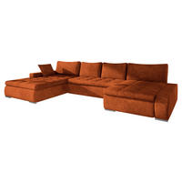 WOHNLANDSCHAFT Caro - Silberfarben/Bronzefarben, Holz/Textil (394/80/213cm) - MIRJAN24