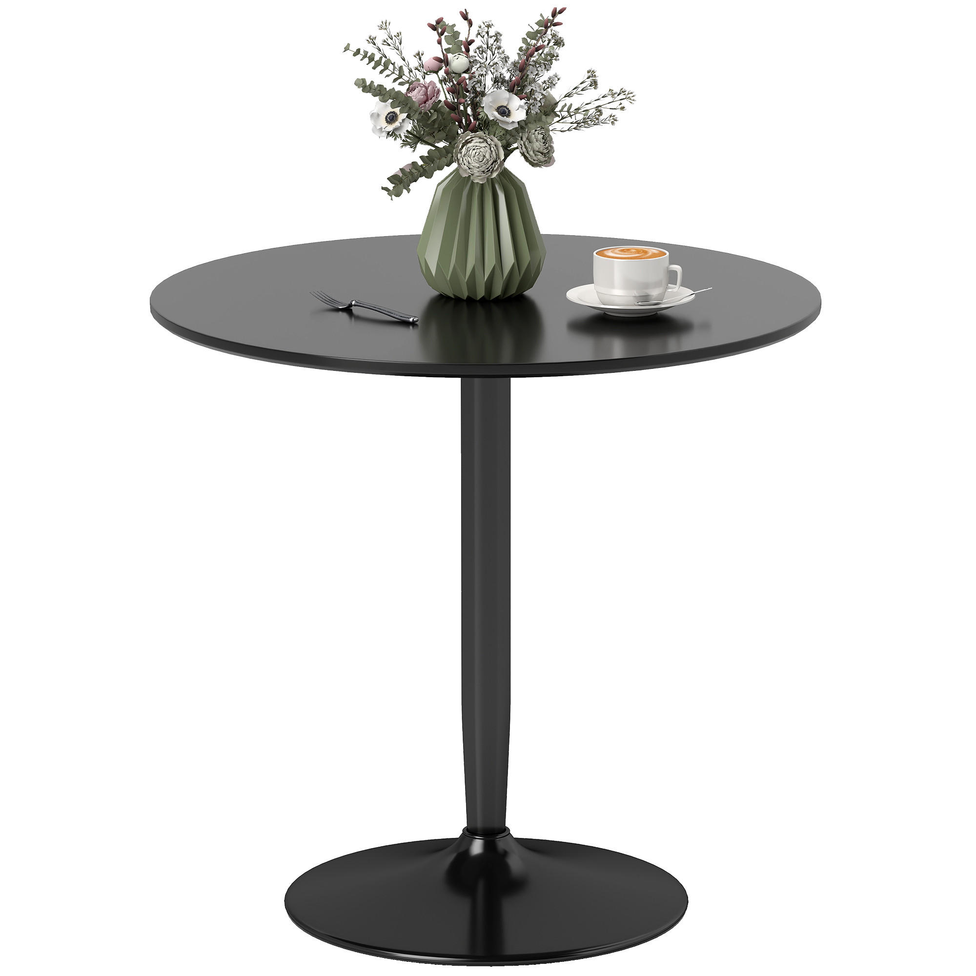 ESSTISCH Schwarz 1 Stück - Schwarz, Naturmaterialien (80/80/75cm) - GiPP
