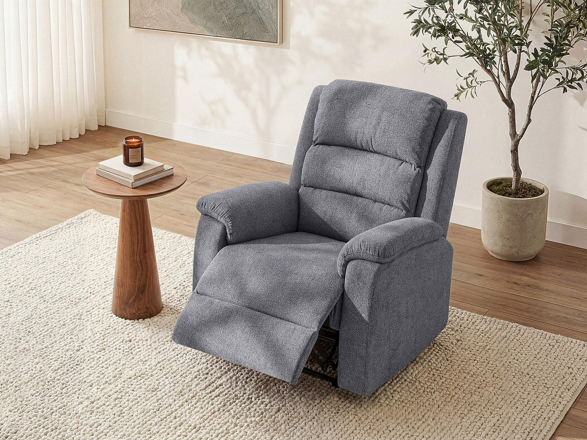 RELAXSESSEL - 1 Person - Stoff - Grau - - Grau, Textil (86/103/95cm) - Vente-Unique