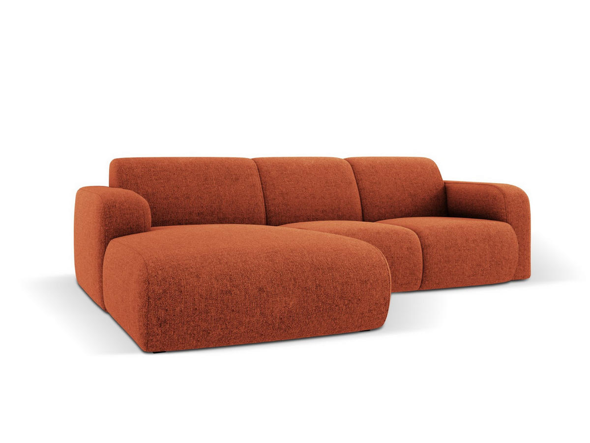 ECKSOFA links Molino aus Chenille-Stoff terrakotta 4 Sitzplätze - Terracotta, Textil (170/250cm) - Micadoni