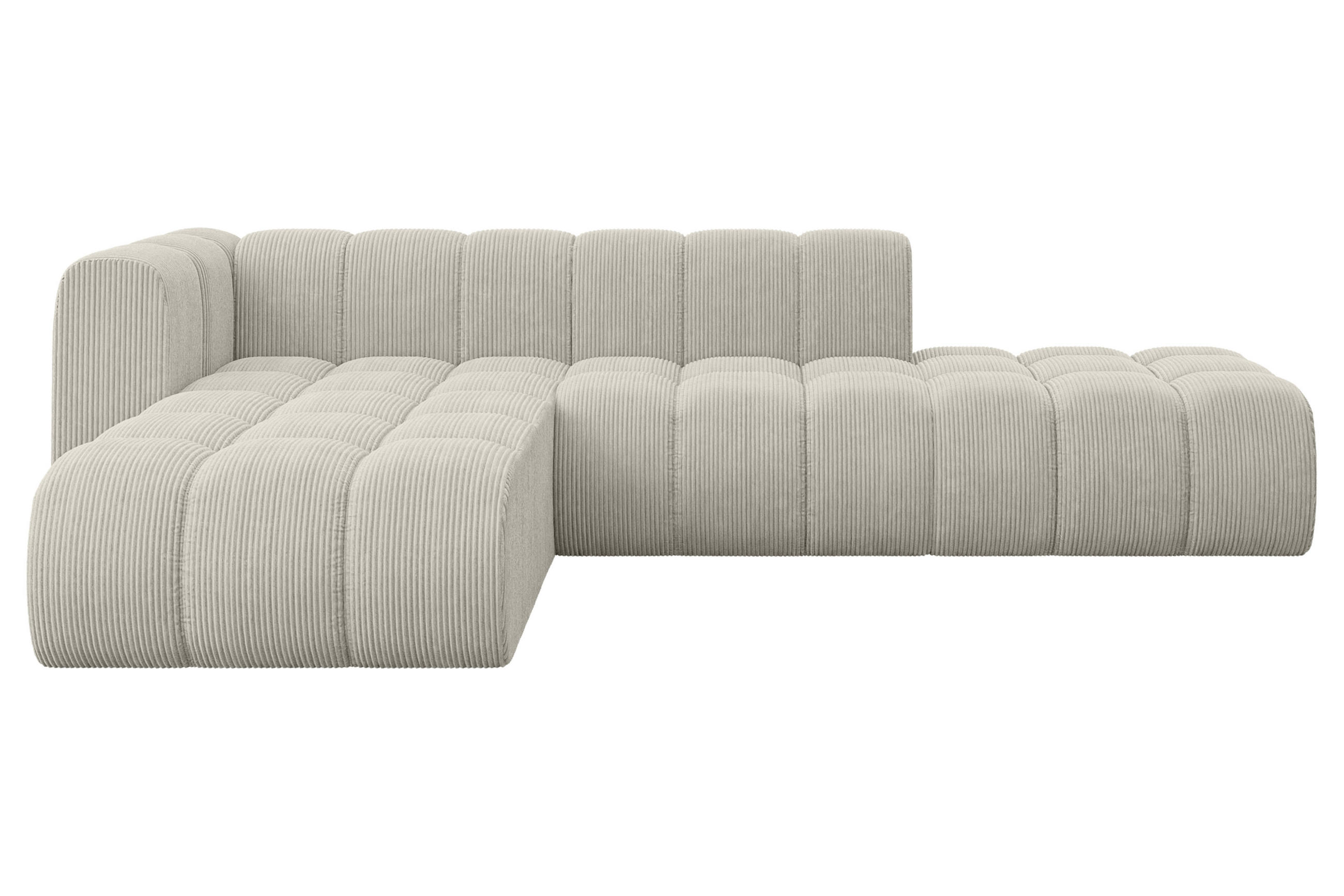 ECKSOFA modulares Sofa Zuvon-L1 - 296x177x70 cm Creme - Hellgrau/Creme, Holzwerkstoff/Textil (296/177cm) - ALTDECOR