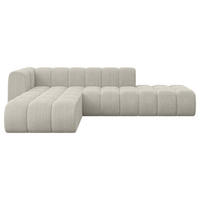 ECKSOFA modulares Sofa Zuvon-L1 - 296x177x70 cm Creme - Hellgrau/Creme, Holzwerkstoff/Textil (296/177cm) - ALTDECOR