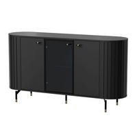 KOMODA Zante čierna 150 cm - čierna/zlatá, kov/kompozitné drevo (150/81/40cm) - Selsey