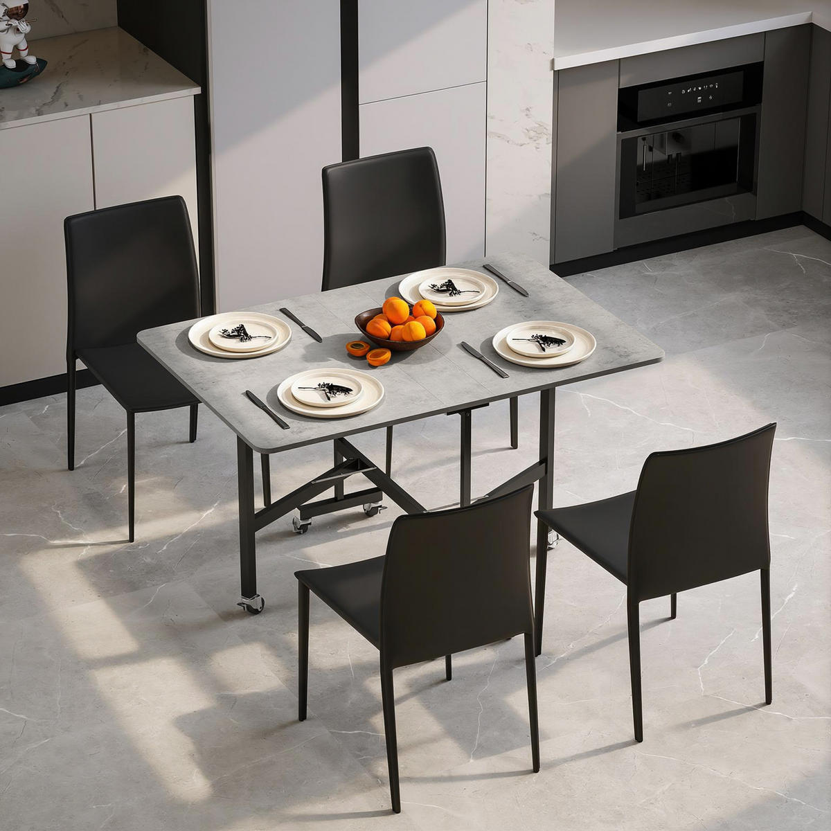 ESSTISCH Grau 120.0/80.0/73.0 - Grau, Holzwerkstoff (120/80/73cm)